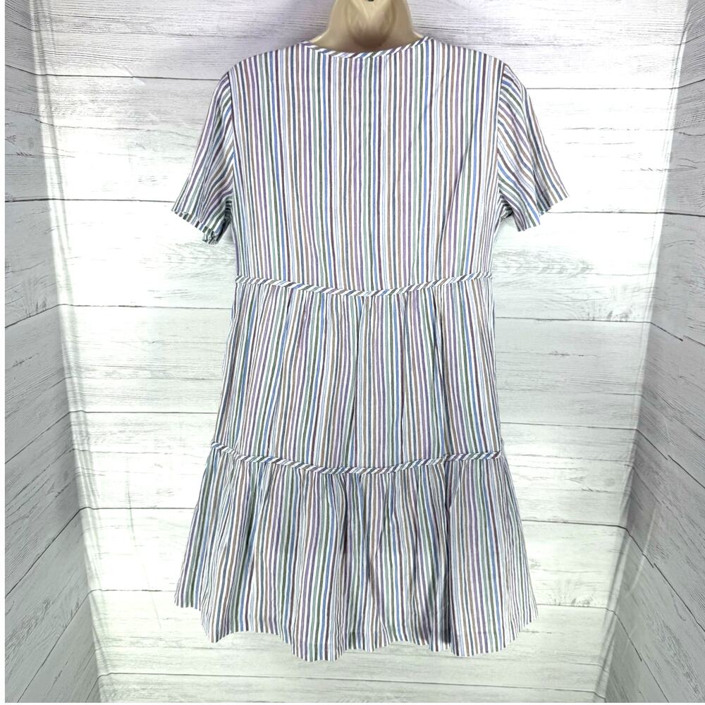 Madewell Small Crewneck button front tiered dress cottage babydoll beachy coasta - Picture 3 of 13